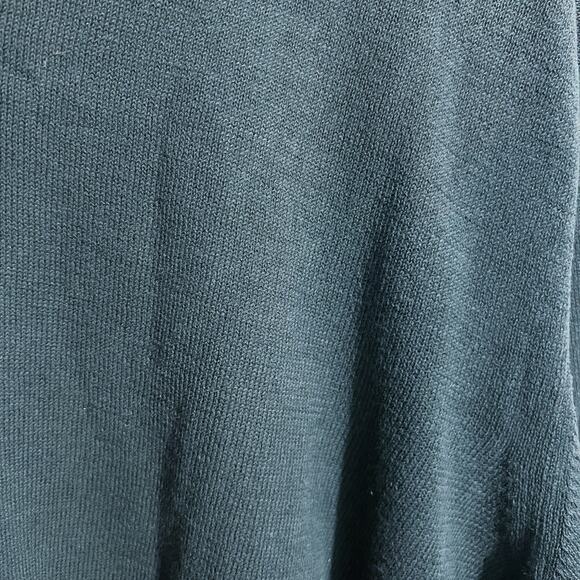 Zanone Sweater Mens Sz 54 XL V Neck Green Charcoal Gray Lightweight Cotton - Picture 4 of 5